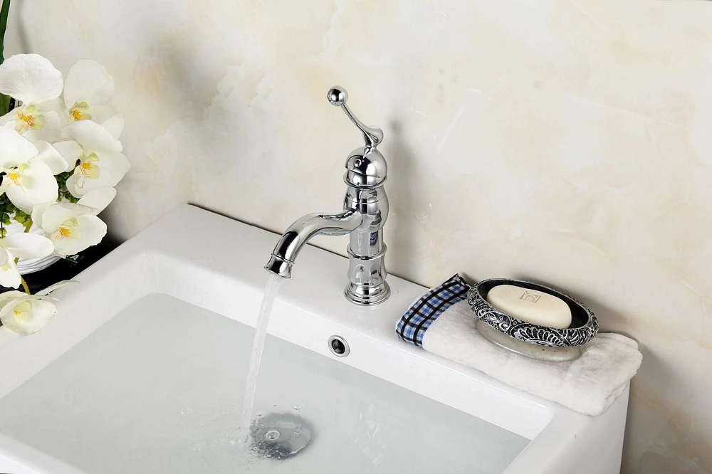 American Imaginations 16-in. W Round Bathroom Undermount Sink Set In Biscuit - Chrome Hardware AI-26773