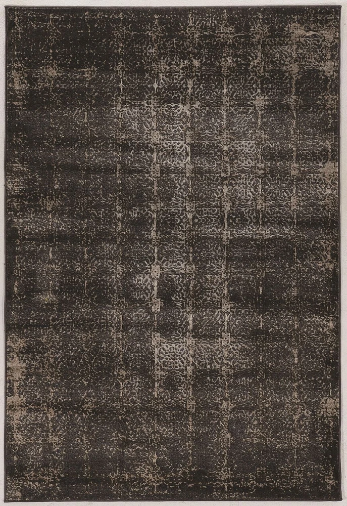 Tapis Bijou Illusion marine et beige de 5 pi x 7 pi 6 po