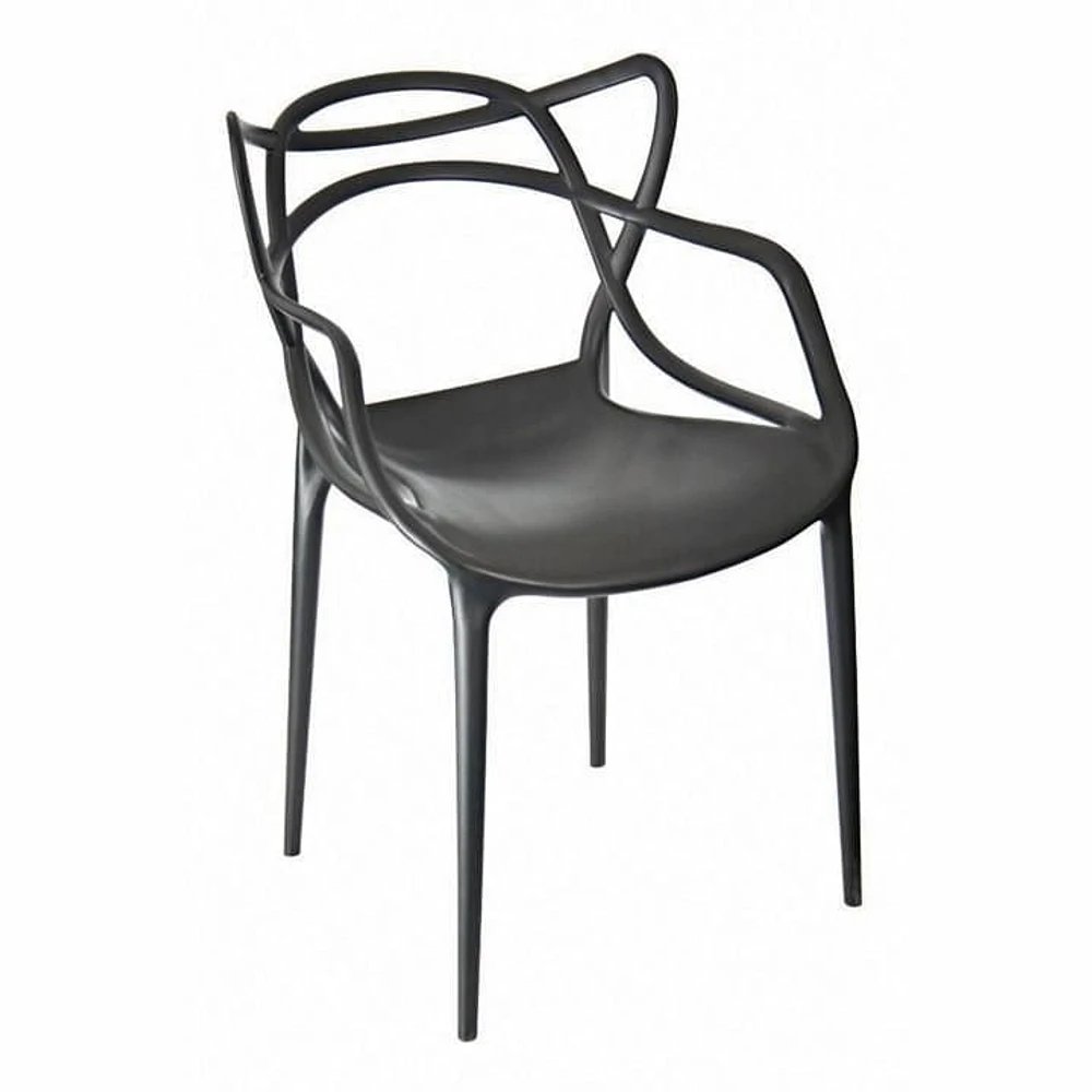 Chaise de salle à manger Take Me Home avec accoudoirs – Lot de 4 chaises Masterchairs blanches, design imperméable, durable et élégant pour une utilisation en intérieur et en extérieur,