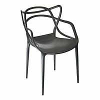 Chaise de salle à manger Take Me Home avec accoudoirs – Lot de 4 chaises Masterchairs blanches, design imperméable, durable et élégant pour une utilisation en intérieur et en extérieur,