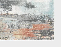 Tapis tissé Cranfield rouge foncé et bleu pâle