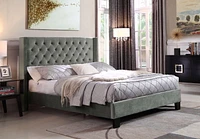 Natalia Queen Size Platform Bed, Grey