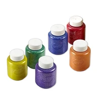 6 pots de peinture lavable, couleurs pailletées Crayola 6 pots de 59 mL dans une palette de couleurs