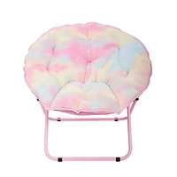 Enfants fauteuil lune en peluche Siège moelleux avec tissu multicolore en peluche