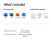 Microsoft 365 Family English | 12-Month Subscription, up to 6 people | Premium Office apps | 1TB OneDrive cloud storage | PC/Mac Keycard, Microsoft 365 Family English