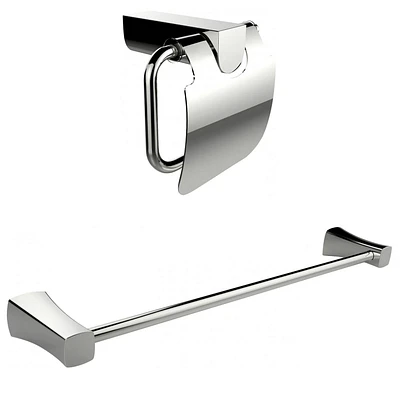 Porte-papier hygiénique chromé avec ensemble d'accessoires pour porte-serviettes à tige unique AI-13337