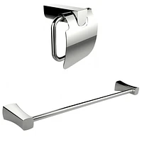 Porte-papier hygiénique chromé avec ensemble d'accessoires pour porte-serviettes à tige unique AI-13337