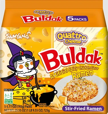 Samyang – Nouilles Buldak au Poulet Épicé (Quatre Fromage) 145g x 5