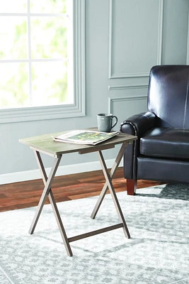 Mainstays Table-plateau très grand format Gris rustique Plateaux TV pliable