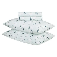 Ensemble de draps en flanelle des Fêtes botanique
