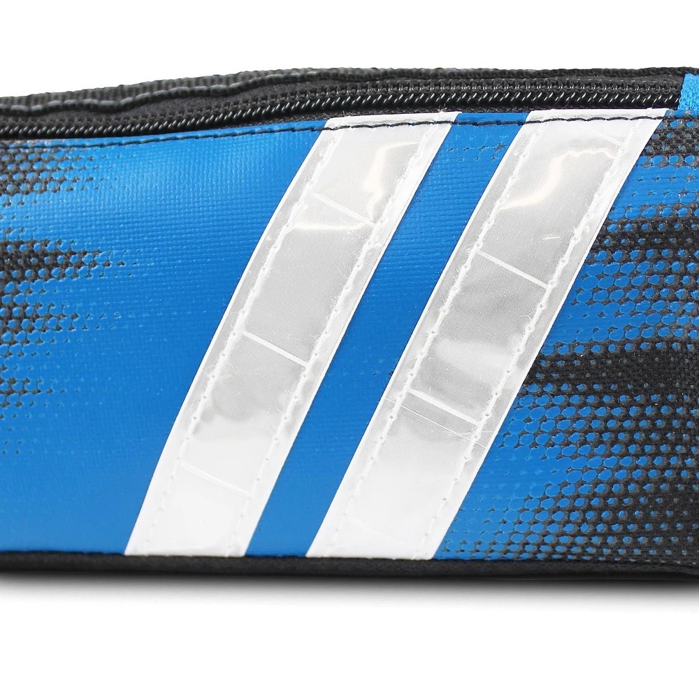 Pen + Gear Sporty 2 Zip Pencil Pouch in Blue with Reflective White Strips