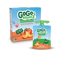 GoGo squeeZ Fruit Sauce, Apple Peach, No Sugar Added. 90g per pouch, Pack of 4, 4 x 90g pouches (360g)