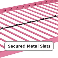 DHP Dusty Metal Bunk Bed, Pink