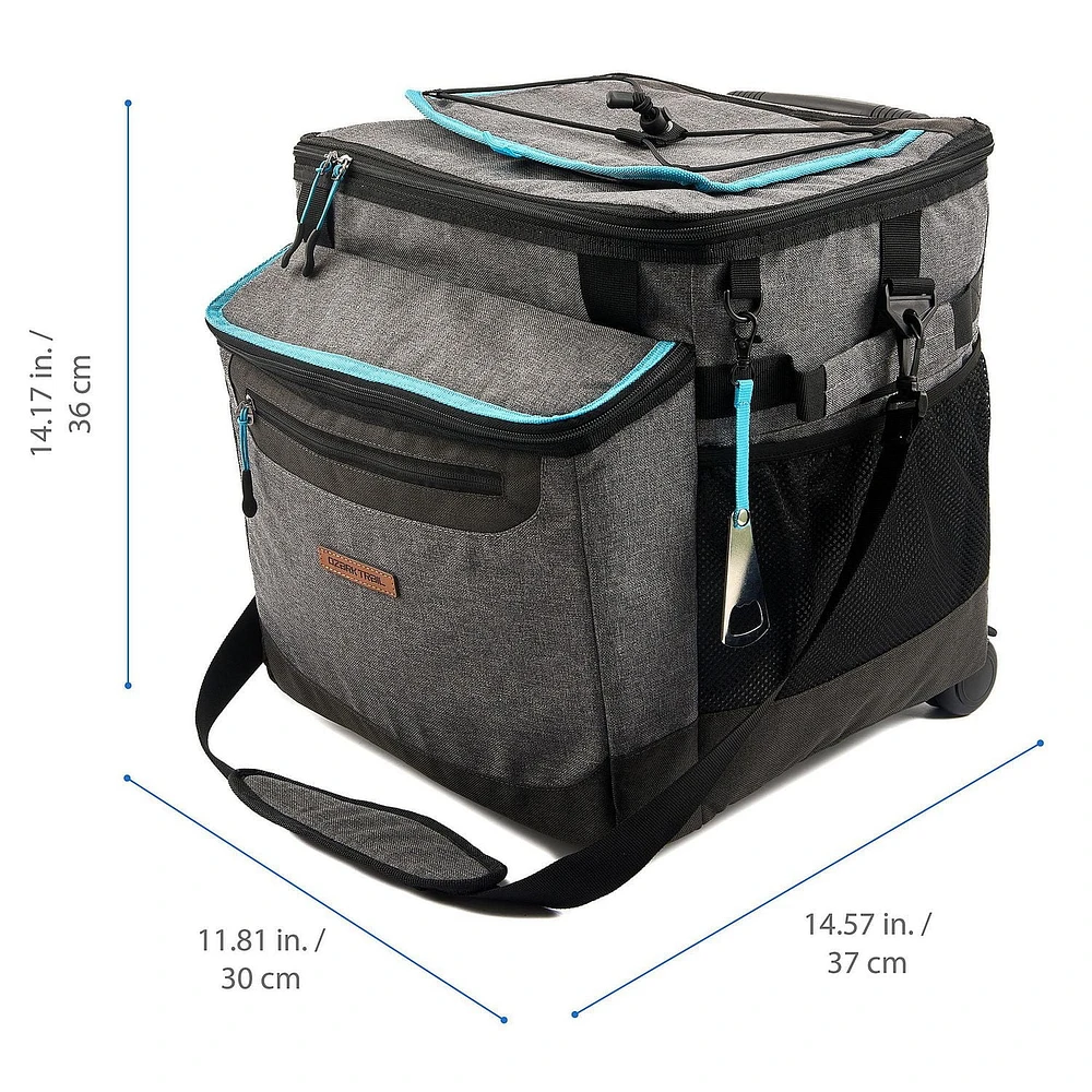 Glacière pliable à roulettes Ozark Trail 50 canettes, accès facile par le haut, qualité alimentaire, capacité 17,4 qt / 50 canettes. Glacière