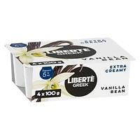 Liberté Greek 5% Extra Creamy Yogurt, Vanilla Bean, High Protein, 4 x 100 g, 4 x 100 g, 400 g