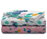 Lilo & Stitch Denim Hawaïen Ensemble de Draps 4-Pièces pour Lit 2 Places Pour Lit 2 Places