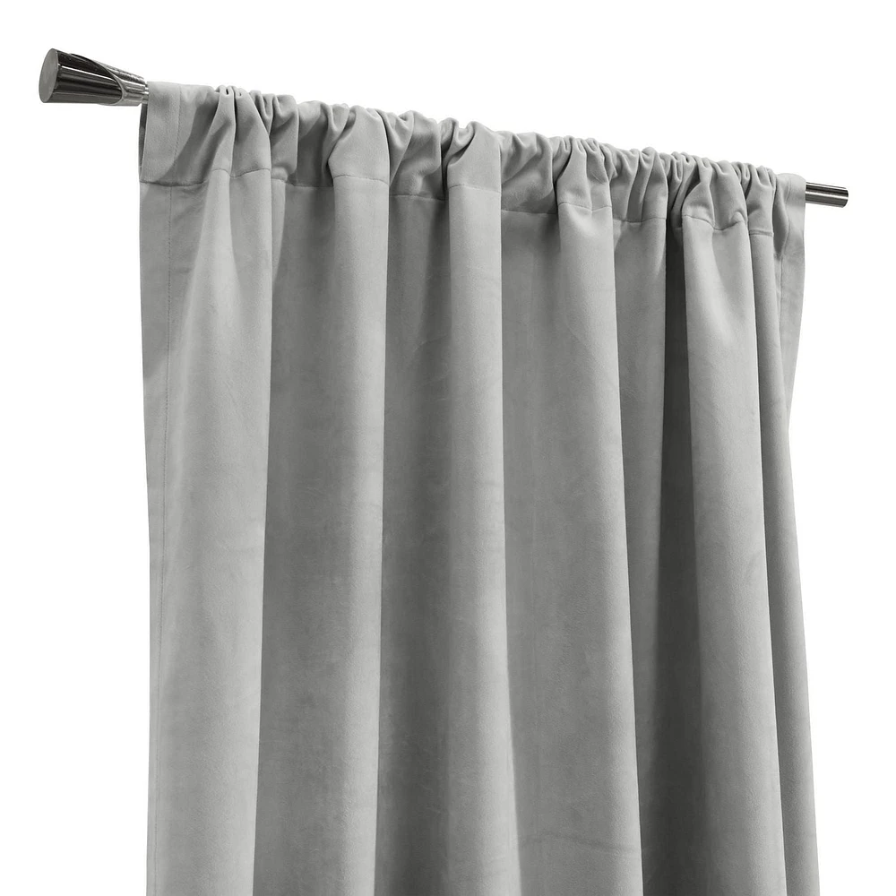Loft Living Sicily assombrissement des pièces Double Tetiere panneau de rideau 50 x 108 in Argent