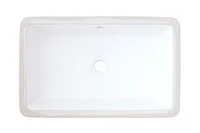 American Imaginations 21.875-in. W CUPC Rectangle Bathroom Undermount Sink Set In White - Black Hardware - Overflow Drain Incl. AI-31813