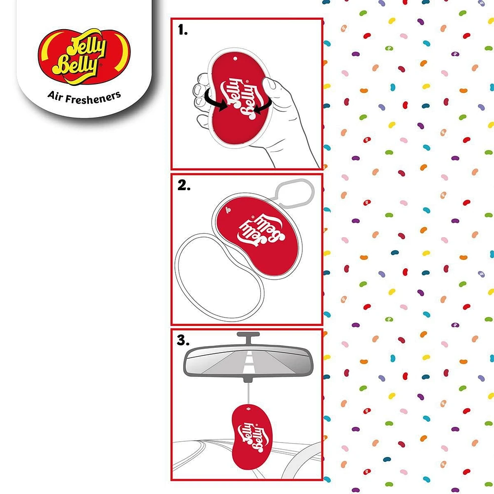 Jelly Belly Hanging Gel Car Air Freshener (Island Punch Scent, 1 Pack), Hanging Gel Car Air Freshener