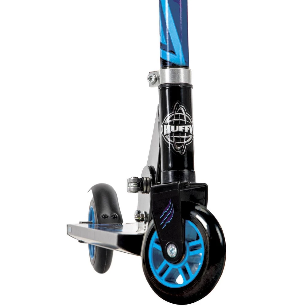 La trottinette Marvel Black Panther à 2 roues alignées en Aluminium pour Garçons, par Huffy, noir Idéal pour les 5 ans et plus