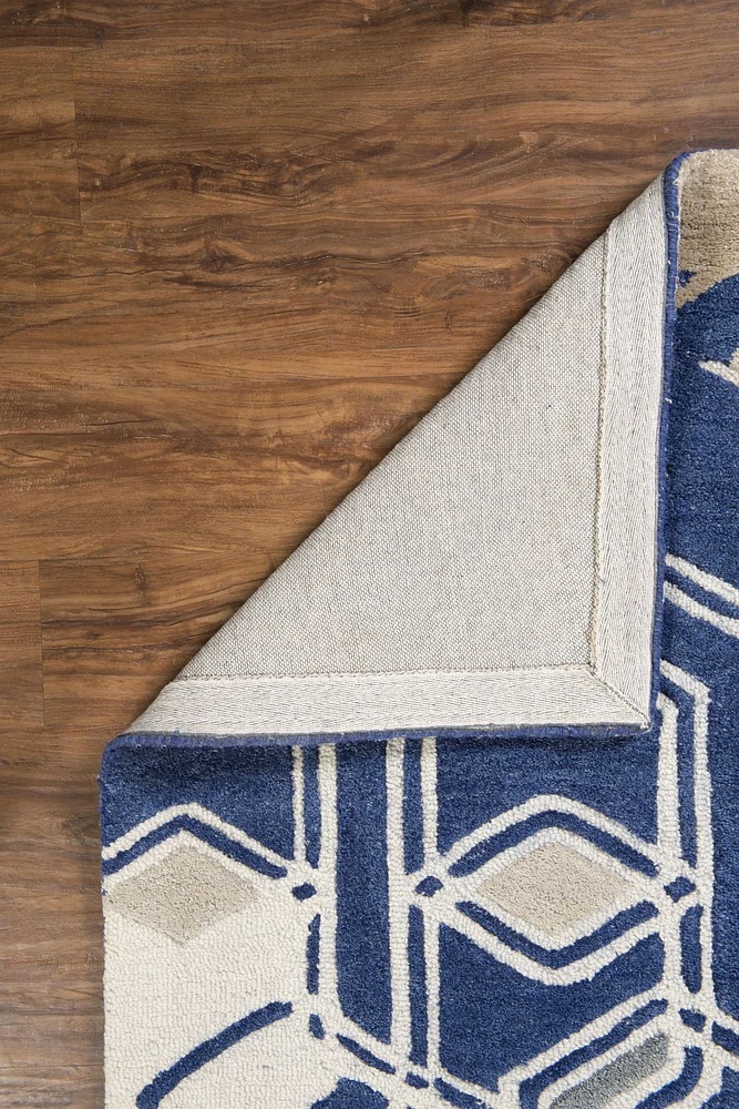Aspire Wool Impose Ivory & Navy 8' x 11' Area Rug