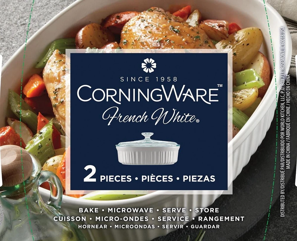 CorningWareMC French WhiteMD Plat de cuisson Plat de cuisson de grès1,41 L