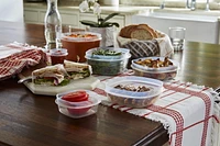 Rubbermaid Easy Find Lids Food Storage Containers, Racer Red, Set of 24
