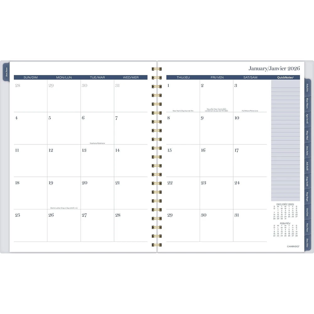 Agenda Grand CAMB floraux foncés W/M,26 Agenda