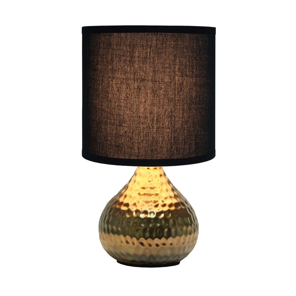 Simple Designs Mini lampe de table or martelé