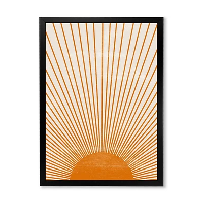 Designart Orange Sun Print III Framed Wall Art