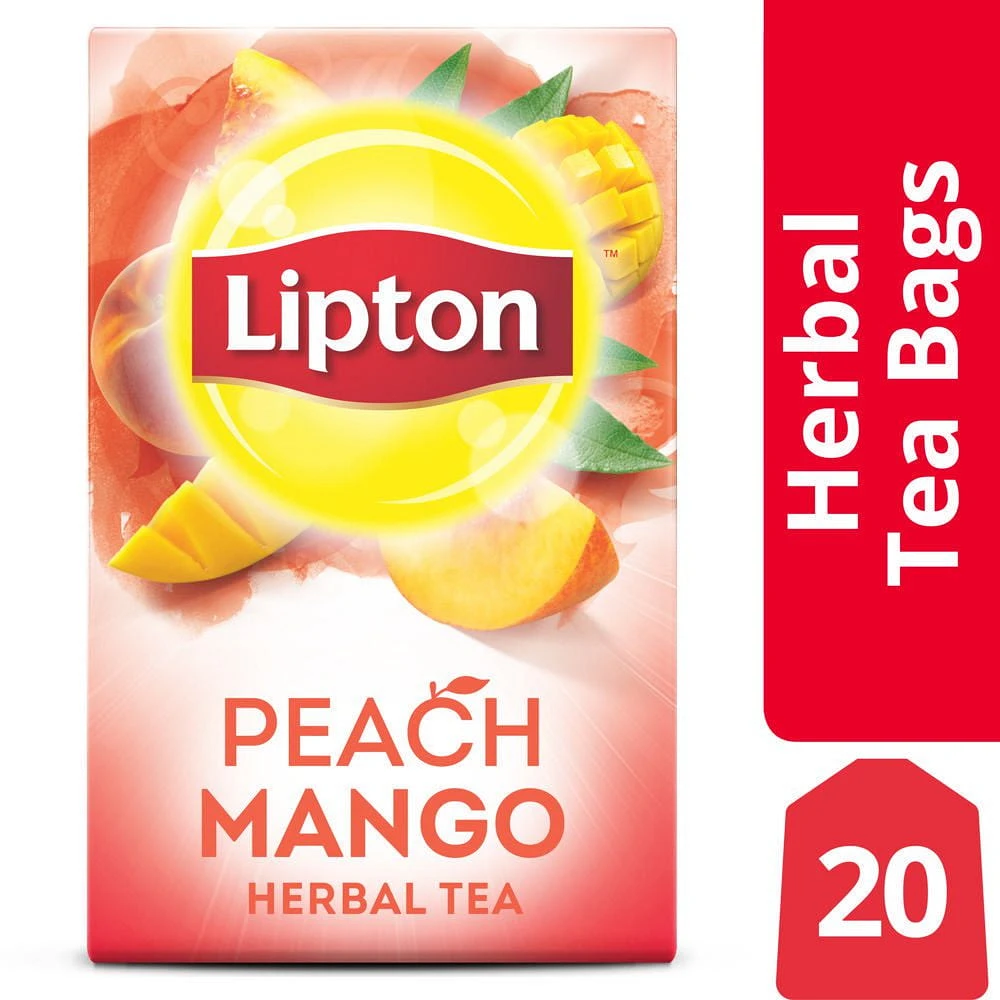 LPT PEACH MANGO 20, Lipton Peach Mango Herbal Tea 20 pack