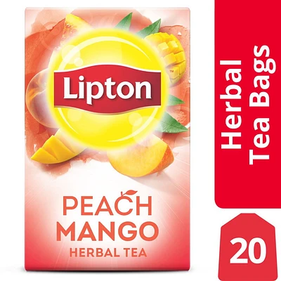 LPT PEACH MANGO 20, Lipton Peach Mango Herbal Tea 20 pack