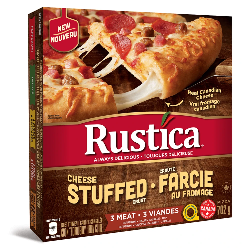 RST STUFD CRST 3MEAT, RUSTICA STUFFED CRUST 3 MEAT PIZZA