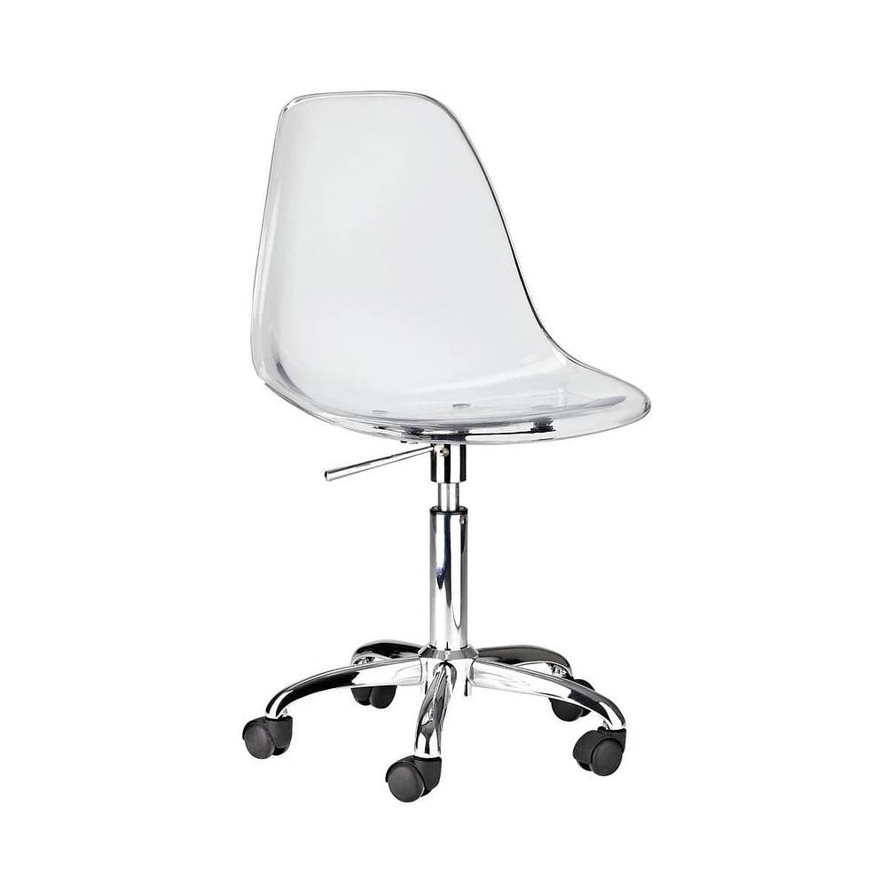 Heavenly Collection Acrylic Office Chair, Clear Office Chair, Acrylic Desk Chair, Acrylic Adjustable Chair, Adjustable Office Chair, Acrylic Swivel Chair, Clear Chair with Wheels, Office Chair