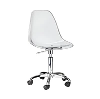 Heavenly Collection Acrylic Office Chair, Clear Office Chair, Acrylic Desk Chair, Acrylic Adjustable Chair, Adjustable Office Chair, Acrylic Swivel Chair, Clear Chair with Wheels, Office Chair