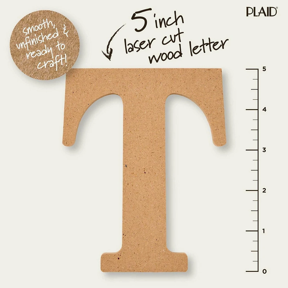 Plaid Bois Inachevé 5" Lettres Lettre en bois