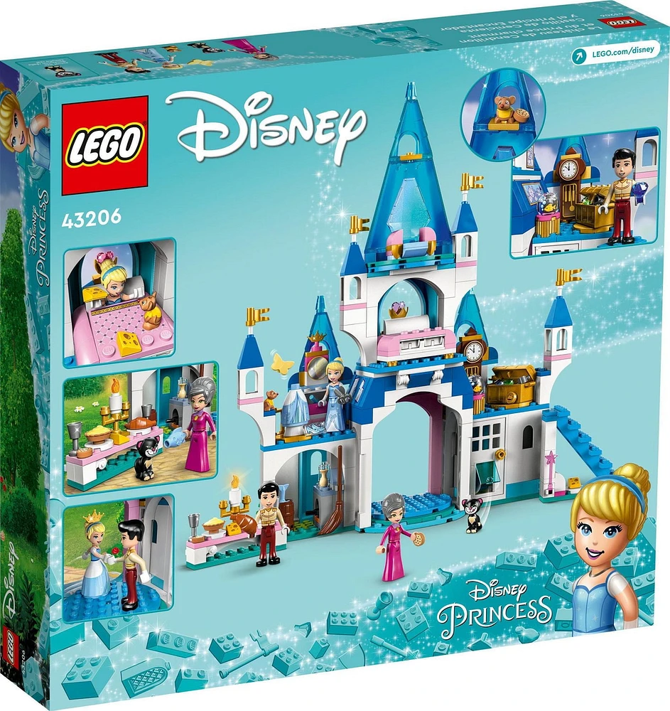 LEGO Disney Princess Le château de Cendrillon et du Prince charmant 43206 Ensemble de construction (365 pièces)