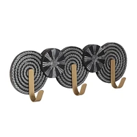 hometrends Spinoza Plaque with Hooks Set, Black/Gold
