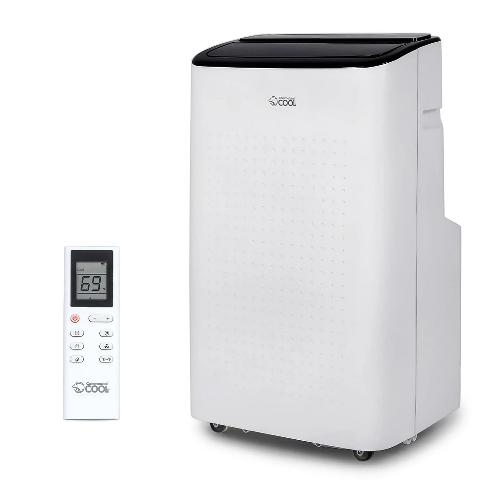 Climatiseur portatif ASHRAE 128 Commercial Cool de 12 000 BTU avec chaleur, 8 150 BTU SACC/CEC, blanc