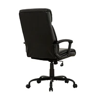 Chaise de bureau ergonomique à dossier haut Sealy® Montgomery en similicuir noir PU.