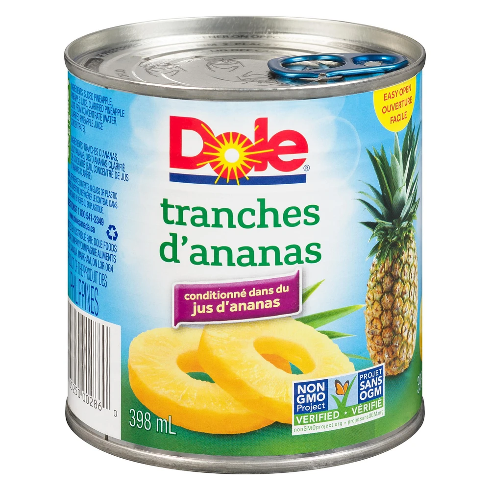 Tranches d'ananas dans du jus d'ananas de Dole 398 ml