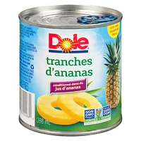 Tranches d'ananas dans du jus d'ananas de Dole 398 ml