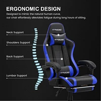 Chaise de jeu ergonomique GTRACING GTWD-200 avec coussins réglables et repose-pieds