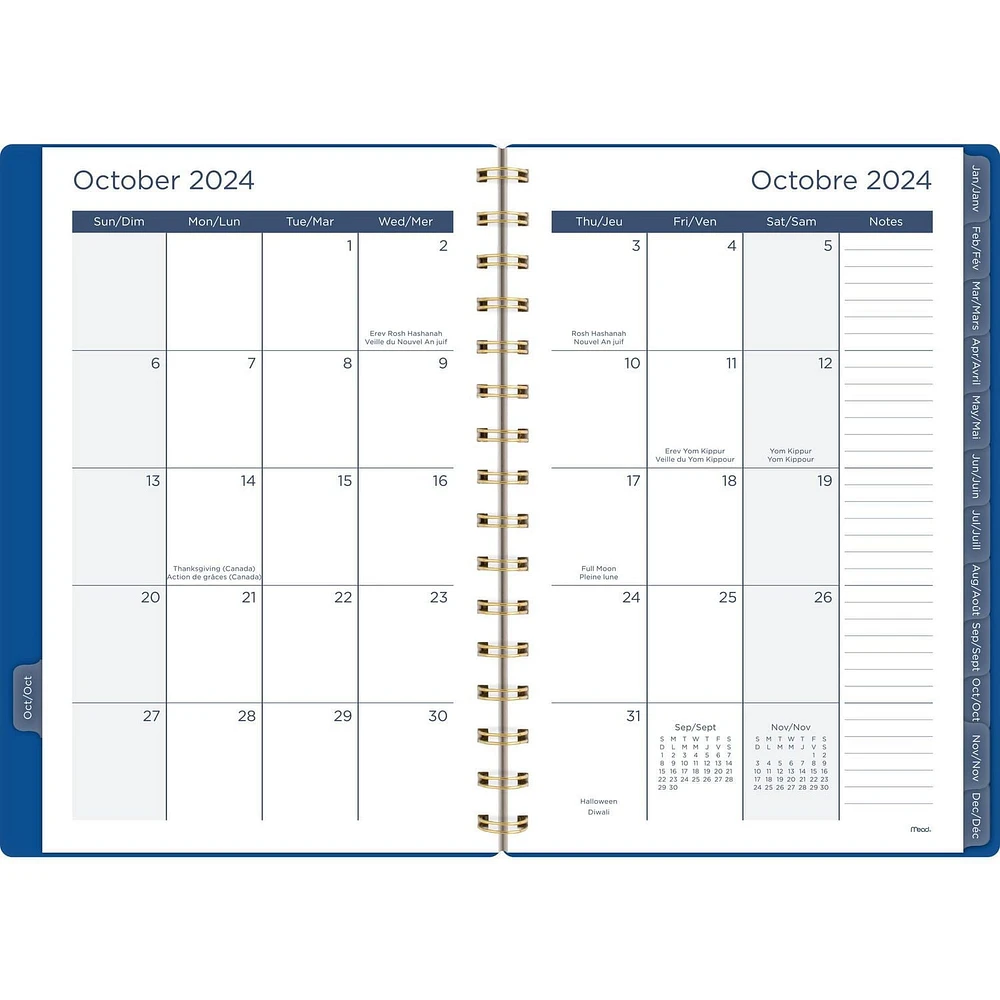 Mead Bleu Galactique petit agenda hebdomadaire/mensuel Planificateur