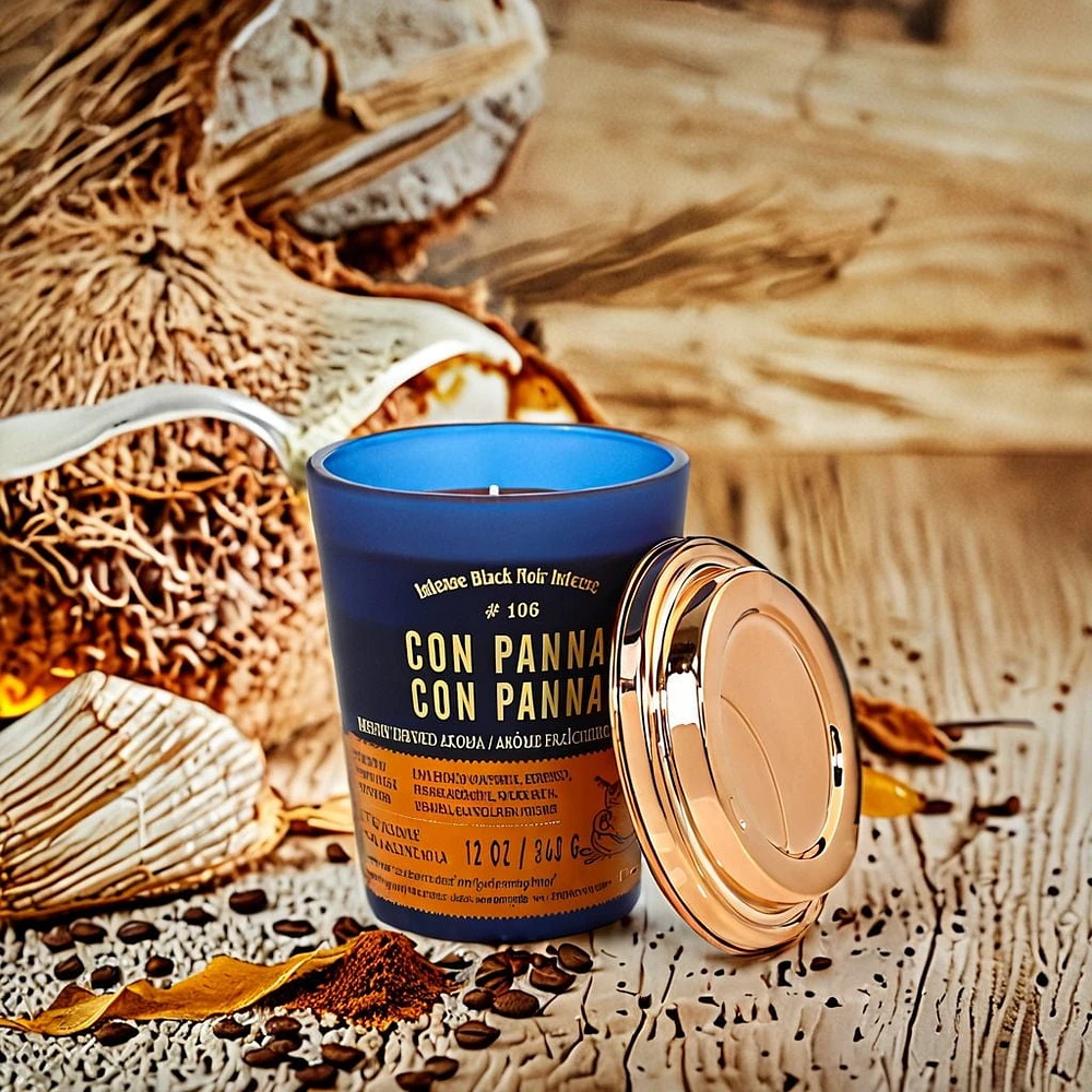 Aroma Light 12oz Con Panna Soy Wax Blended Scented Candle,1 cotton wick, · 12oz<br>· 340g<br>· pack of 1