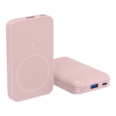 Powerology Banque d'Alimentation MagSafe Compatible 5000 mAh - Rose