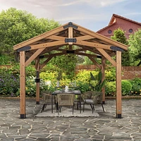 Backyard Discovery Pavillon de jardin en cèdre Norwood 14 pi x 12 pi