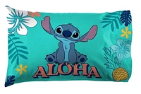 Lilo & Stitch Ensemble de Douillette et Taie d'Oreiller Réversible pour Lit 1 ou 2 Places pour Enfants, 100% Polyester