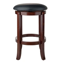 Winsome Tabouret de comptoir à siège pivotant Walcott, noir et noyer
