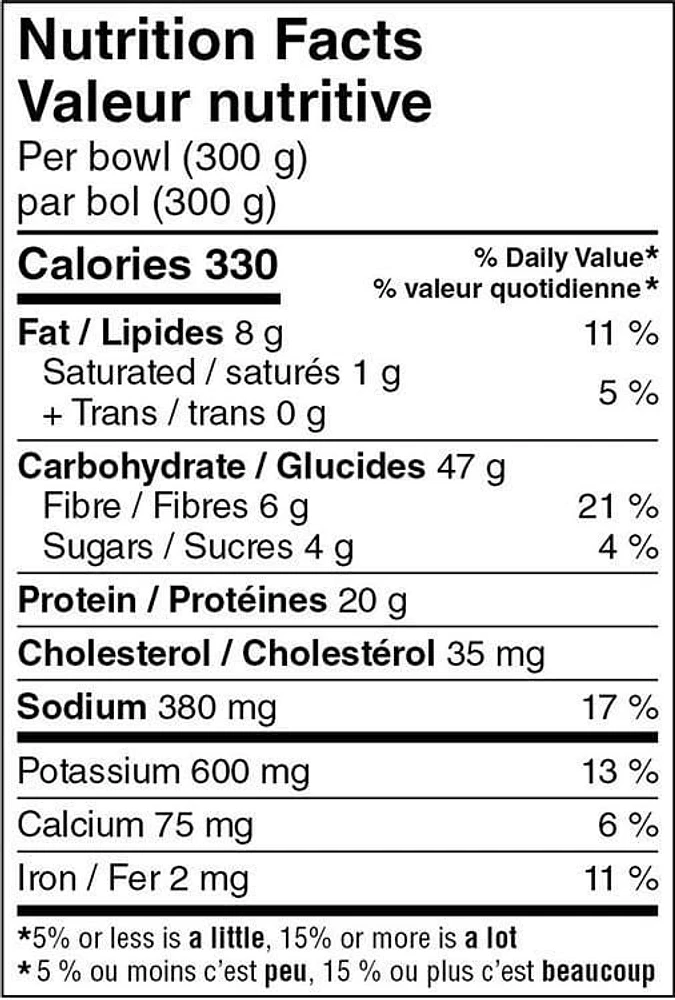 Bol nutritif poulet citron et fines herbes Great Value 300 grammes